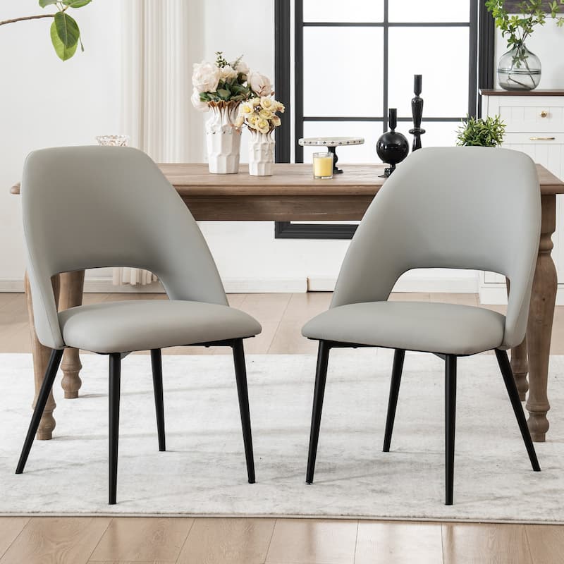 Modern Dining Chairs Set of 2 Armless Chairs 22.83"Wx22.05"Dx34.65" H - Grey