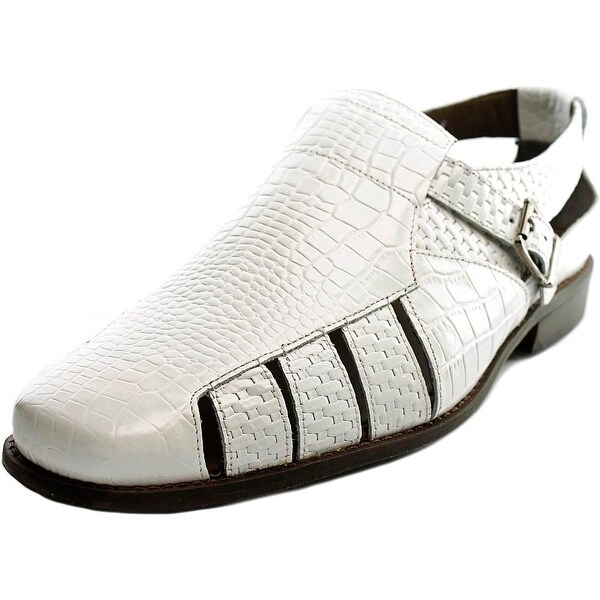 white stacy adams sandals
