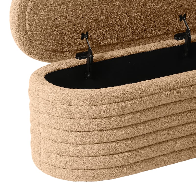 Bayville Sherpa Polyester Flip Top Storage Ottoman - 42"