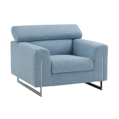 Pasargad Home Serena Modern Lounge Chair with Adjustable Headrest
