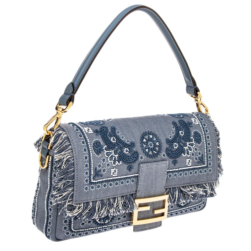 Fendi Medium Denim Baguette