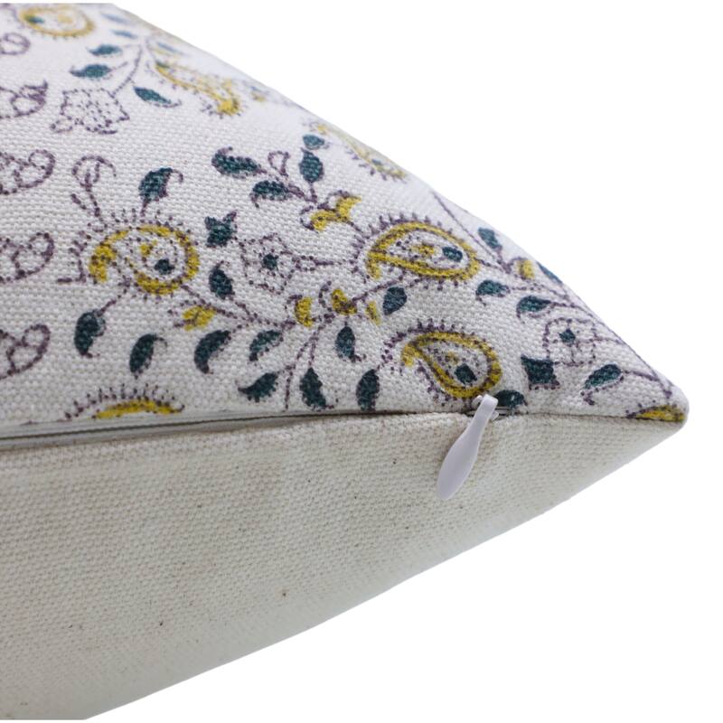 Fabdivine Cotton Floral Block print pillow Cover