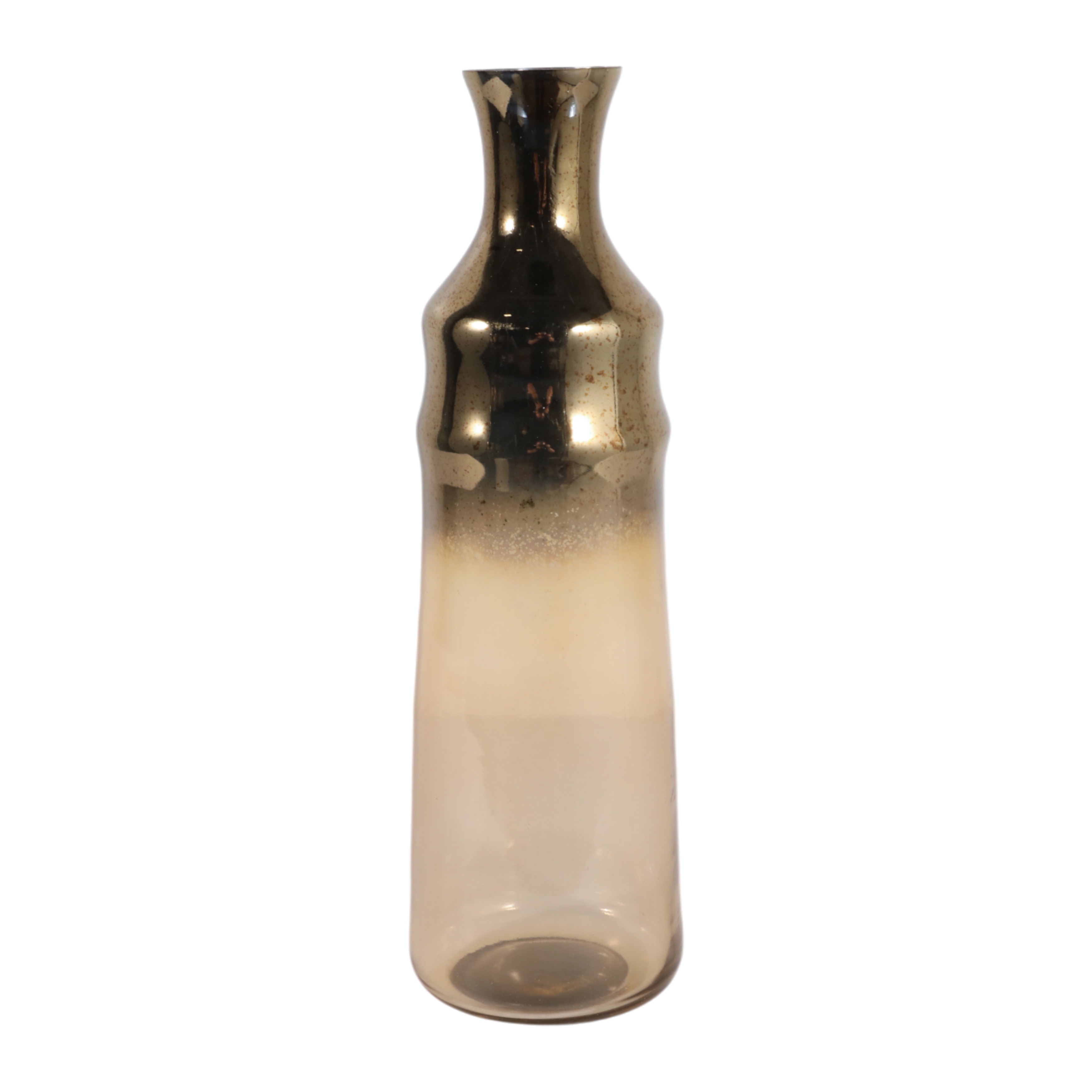 Decorative Tall Glass Vase with Gradient Detailing - Brown