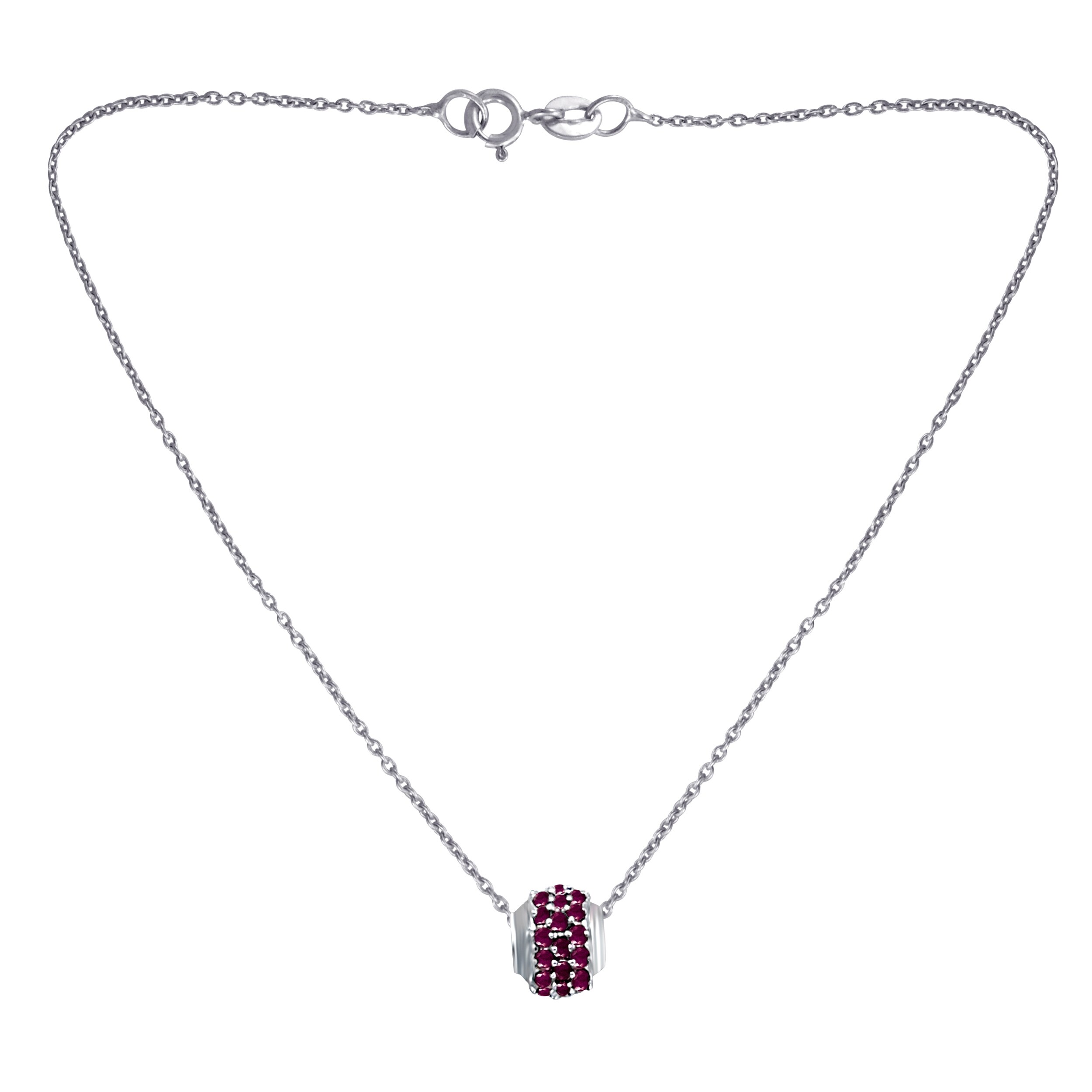Shop Ruby Sterling Silver Round Chain Pendant By Orchid Jewelry Overstock 25970135