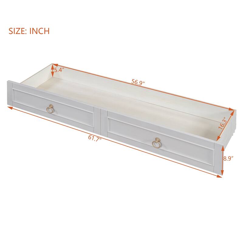 Queen Size Murphy Bed with Versatile Storage and Large Drawers
