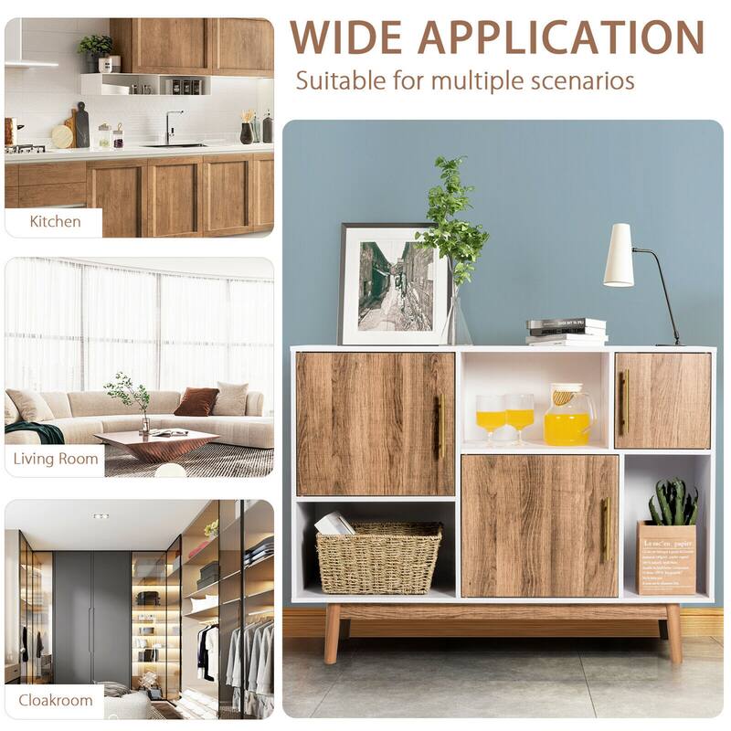 Gymax Sideboard Storage Cabinet w/Storage Compartments Buffet TV Stand - See Details