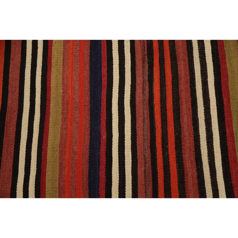 Hand Woven Oriental 100% Wool Carpet Southwestern Geometric Oranges & Rust Kilim Area Rug - 10' 9'' X 5' 0''