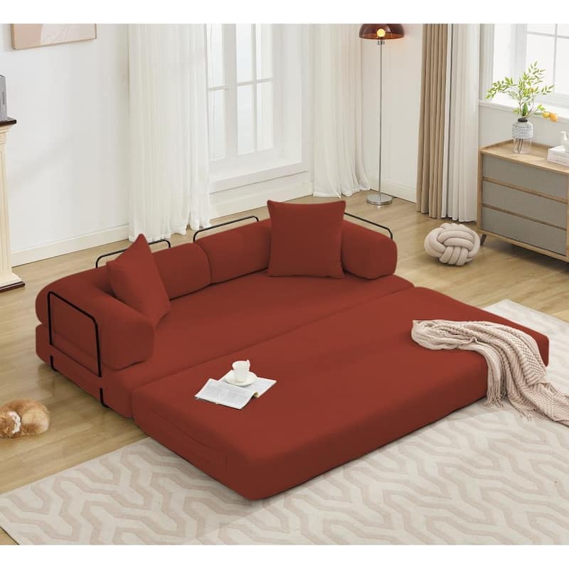 78.5" 4-in-1 Folding Convertible Out King Size Sleeper Sofa Bed