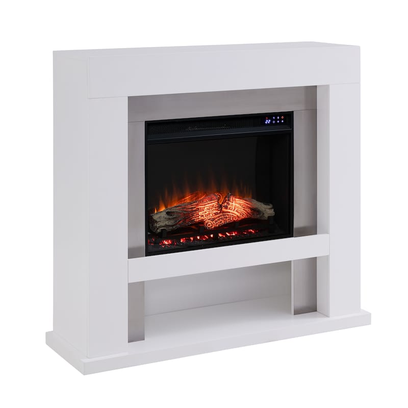 SEI Furniture Larry Industrial White Electric Fireplace
