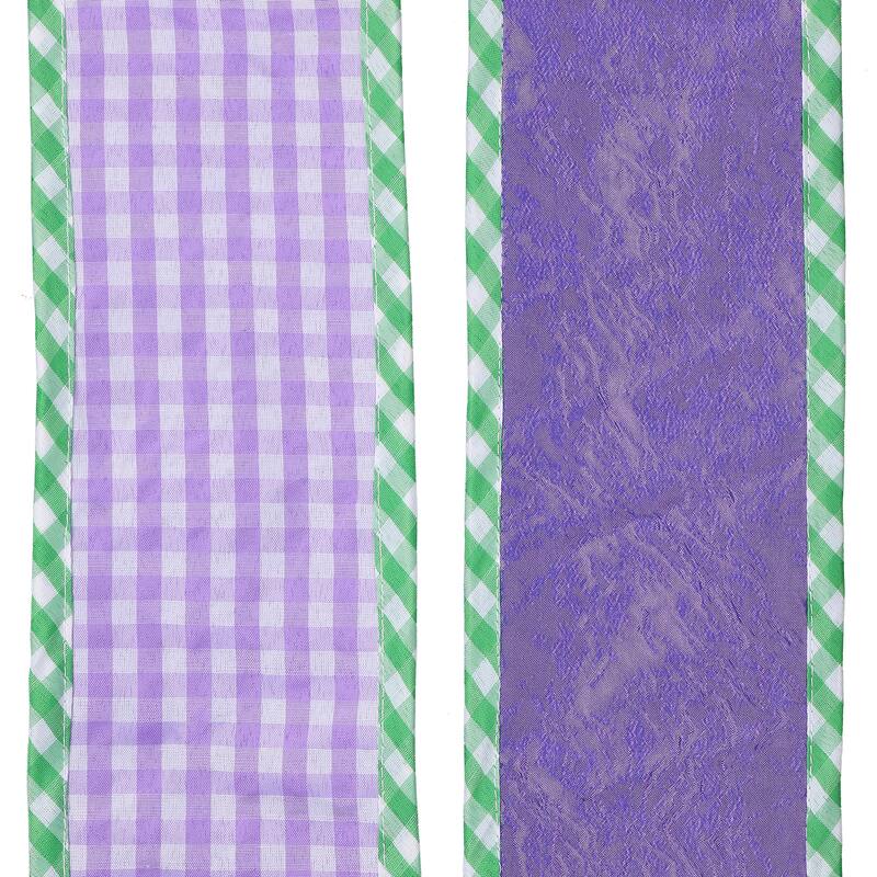 4"X5Y Spring Gingham With Border Ribbon