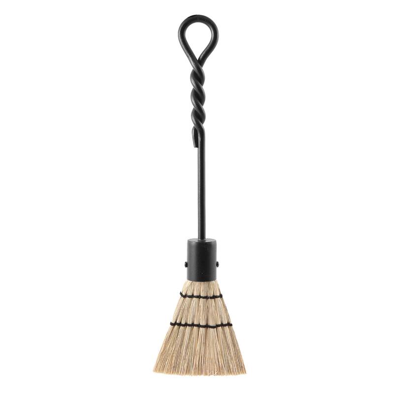 Achla Designs Mini Rope Design Fireplace Brush Tool, 18 Inch Tall, Black