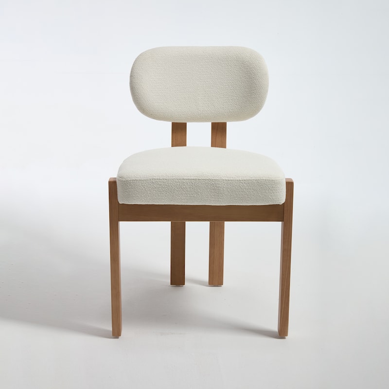 2 Piece Wooden Dining Chairs with Wooden Legs, Thick Cushions, Adjustable Feet for Kitchen Dining Room Living Room Bedroom