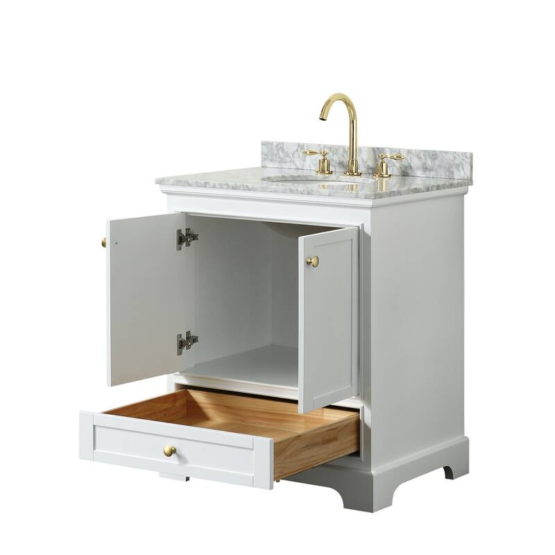 Wyndham Collection Deborah 30" Free Standing Single Vanity Set with