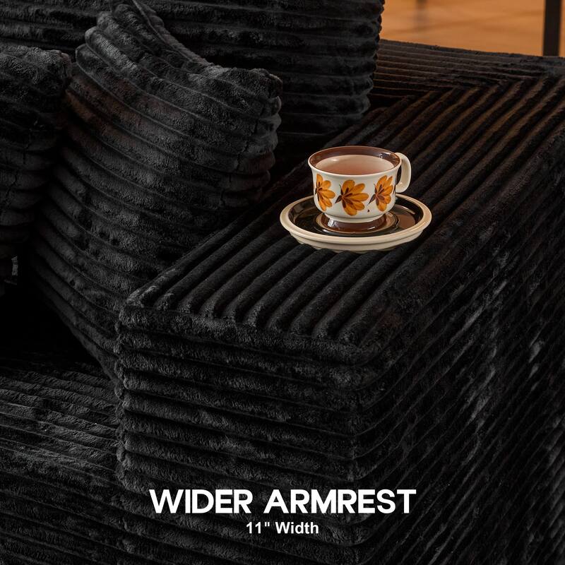 OVIOS All-Foam Plush L-Shaped Sofa​