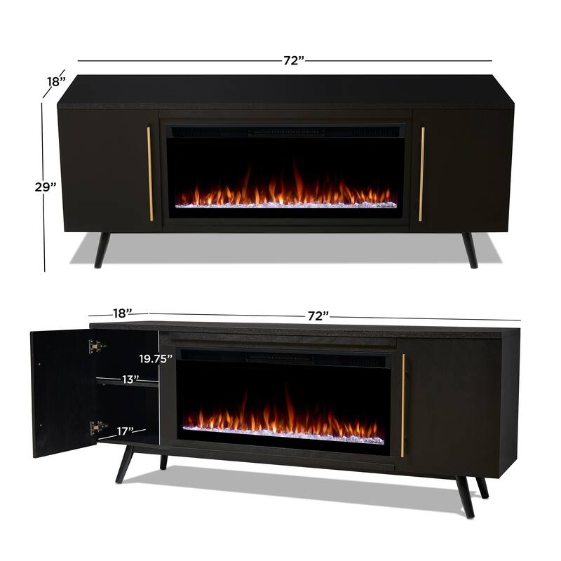 Morris 72" Smart Landscape Electric Fireplace TV Stand by Real Flame