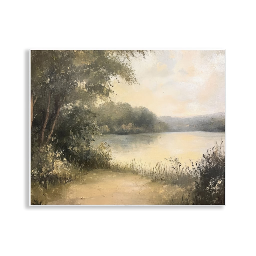 Stupell Shore of Peaceful Lake Wall Plaque Art Design By Petal Prints Design