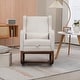 preview thumbnail 2 of 59, High back Upholstered Accent Rocking Chair Nursery Chair With Retractable Footrest