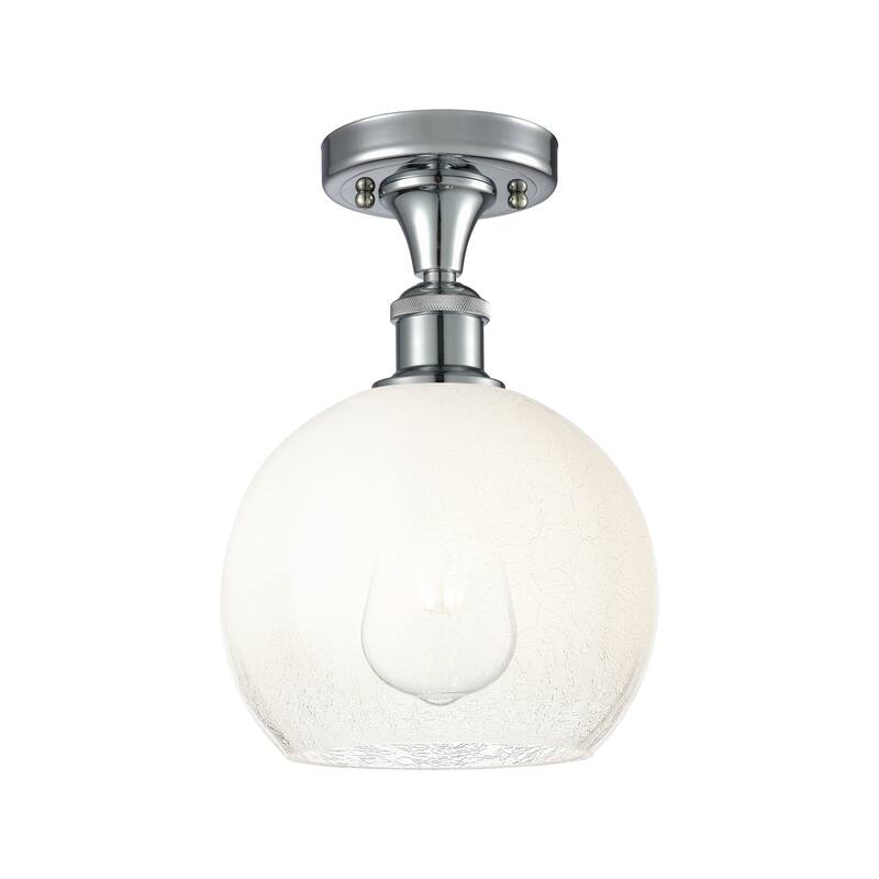 Innovations Lighting 516-1C-11-8 Brookhaven Globe Semi-Flush - Polished Chrome / Opal