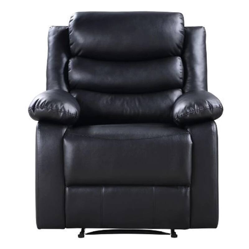 Power Recliner with Pocket Coil Seating and Pillow Top Arms, Black