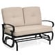preview thumbnail 11 of 10, Costway 2-Person Outdoor Swing Glider Chair Bench Loveseat Cushioned - 47.5'' x 27'' x 33.5''
