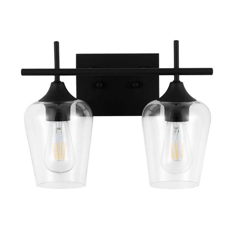 GetLedel 2-Light Bathroom Vanity Light Wall Sconce with Clear Glass Shades