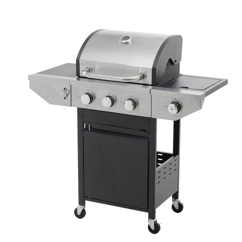 4-Burner Gas Grills With 2 Foldable Shelves