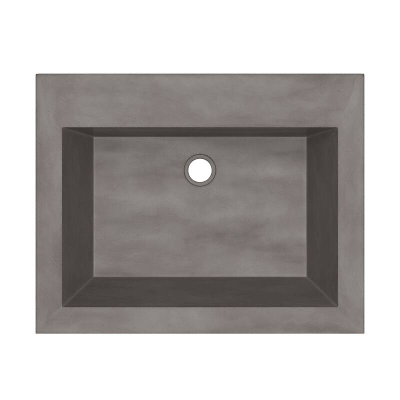 Natoma 24" Wall-Mounted Concrete Rectangular Bathroom Sink - Single Faucet Hole
