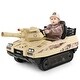 preview thumbnail 1 of 8, Costway Electric Kids Ride On Tank with Rubber Tracks Rotatable Turret - See Details Light Camouflage - See Details - Kids