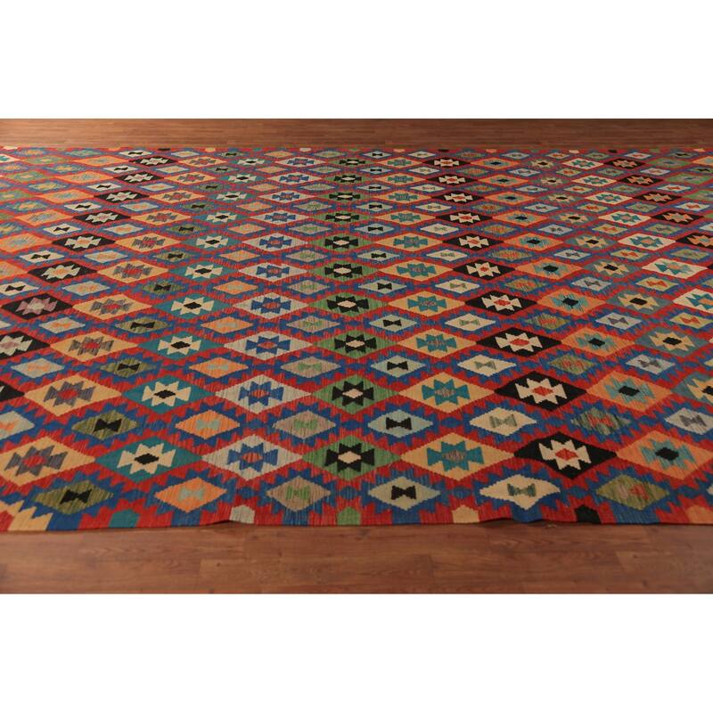 Palace Size Kilim Oriental Large Rug Hand-Woven Wool Carpet - 9'11"x 16'6"