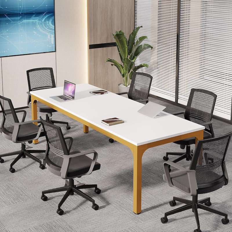 78.74" Large Rectangle Conference Table, Office Meeting/Seminar/Business Table Desk for Office Boardroom & Meeting Room