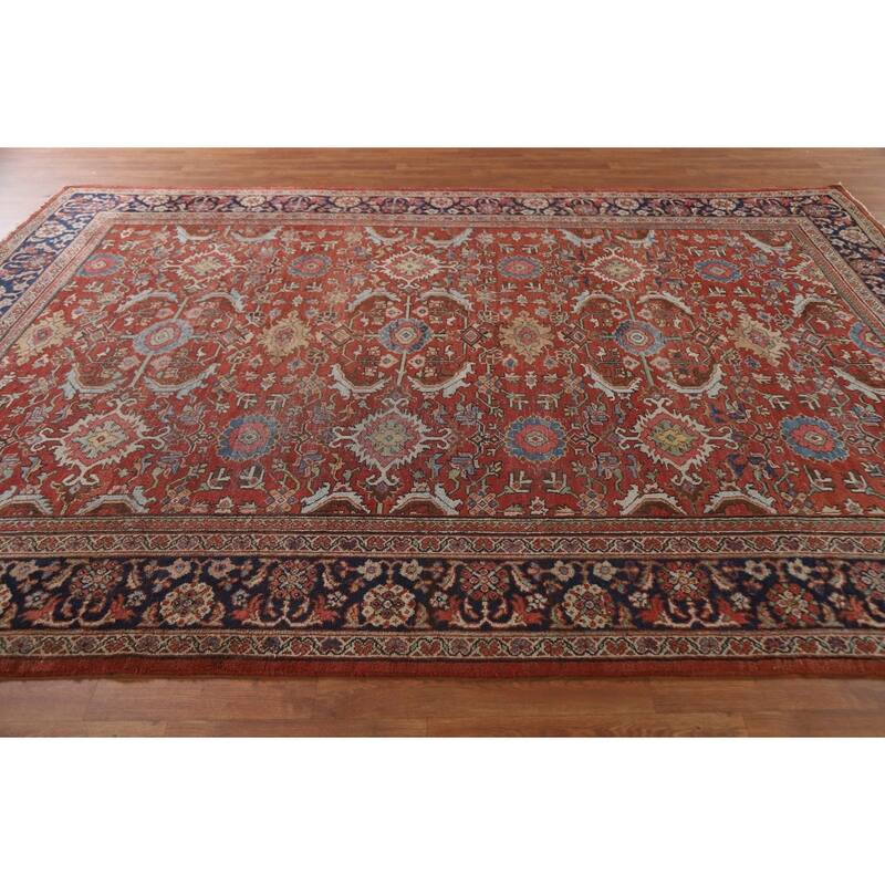 Pre-1900 Antique Mahal Persian Area Rug Handmade Wool Carpet - 7'11"x 11'2"
