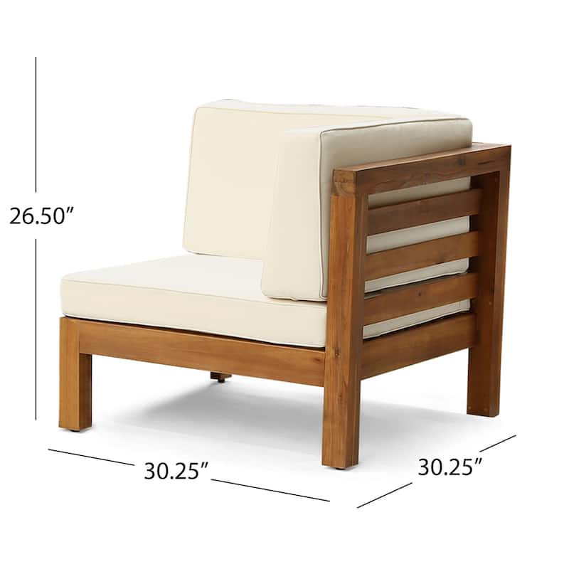 Oana Outdoor 5-seat Acacia Sofa and Club Chair Chat Set by Christopher Knight Home