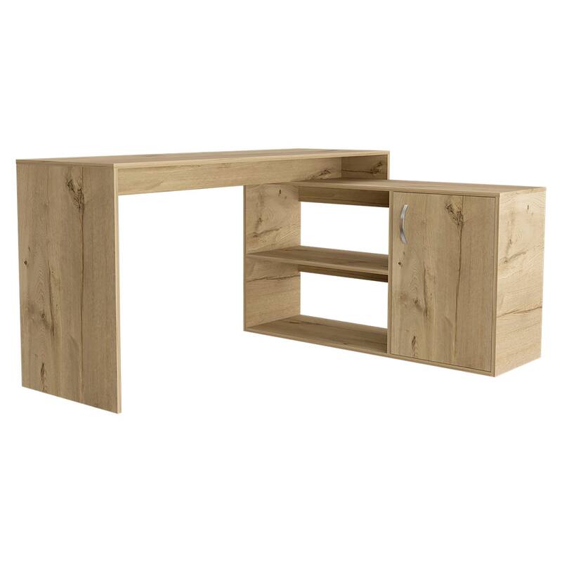Modern L-Shaped Computer Desk with Open & Closed Storage Computer Table for Living Room Bedroom