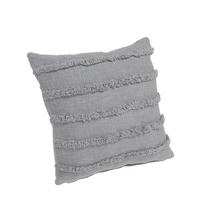 Sevita Gray Overtufted Solid Throw Pillow