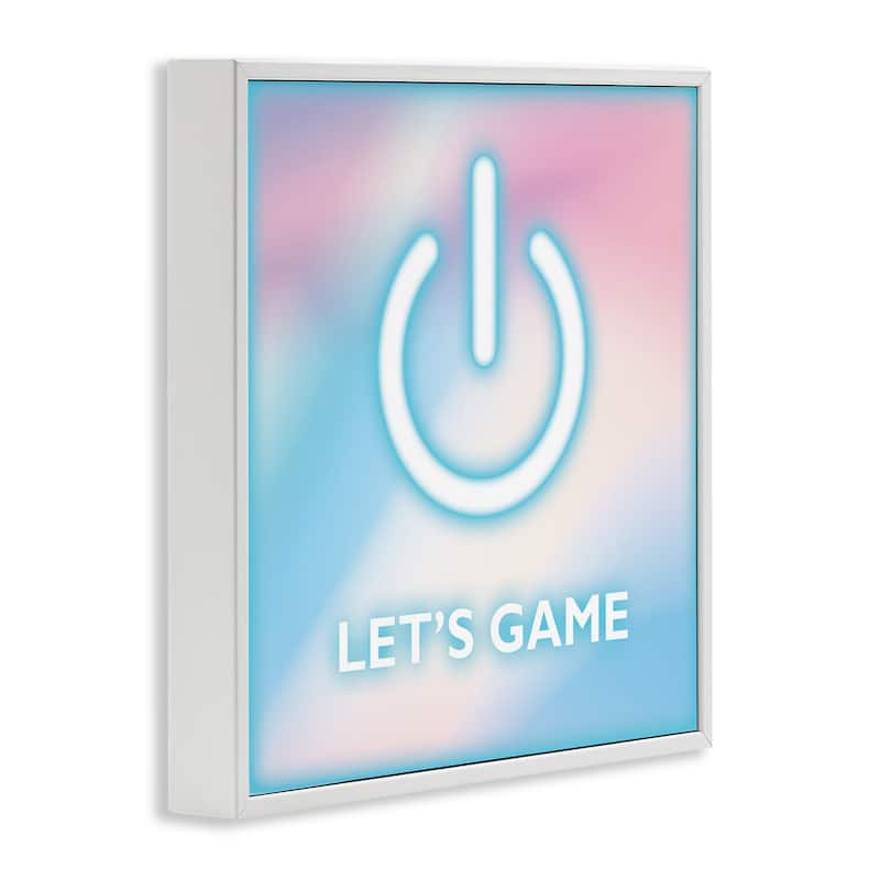 Stupell Pastel Let's Game Power Symbol Framed Giclee Art Design By Yass Naffas Designs