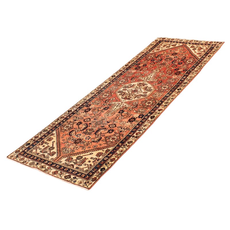 ECARPETGALLERY Hand-knotted Anadol Dark Copper Wool Rug - 3' 4" x 10' 1"