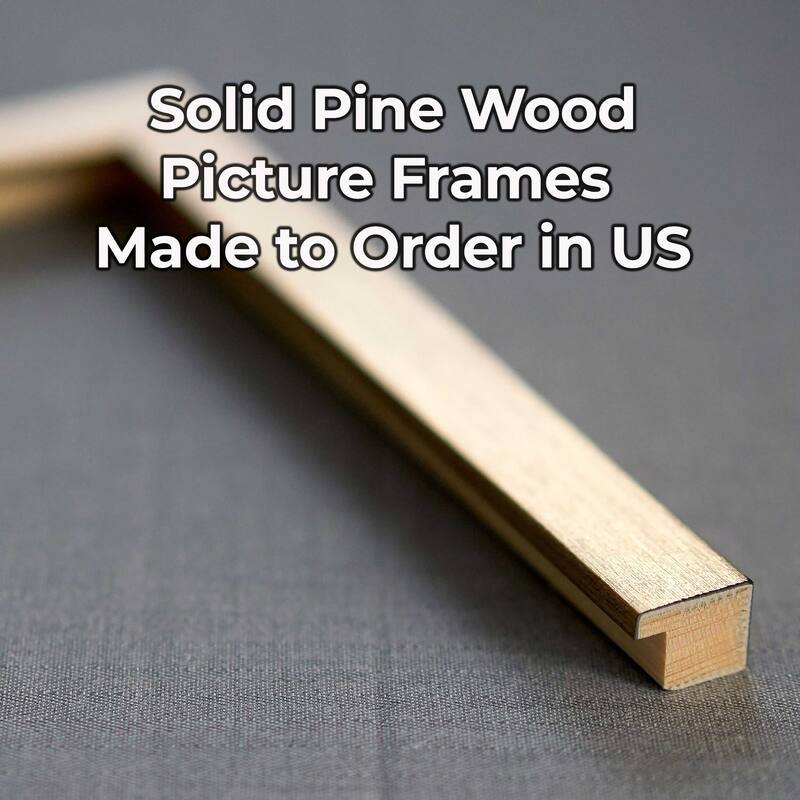 14x20 Gold Bronze Wood Picture Frame - UV Acrylic, Foam Board Backing, Hanging Hardware