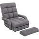 preview thumbnail 14 of 16, Adjustable 6-Position Floor Chair Folding Lazy Gaming Sofa Charcoal