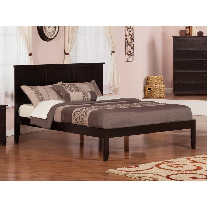 King Platform Bed - City Chic Style Walnut Finish - Modern Bedroom Furniture