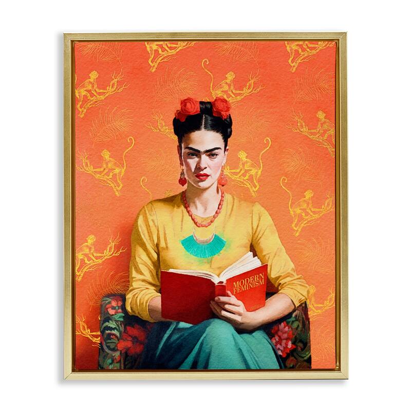 Stupell Modern Frida Kahlo Framed Floater Canvas Wall Art Design by Amanda Greenwood