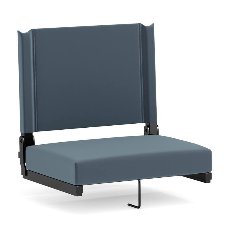 Ultra-Padded Stadium Chair - 18"W x 14"D x 18"H - 18"W x 14"D x 18"H - Dark Blue