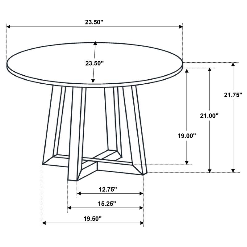 Skylark Round Marble-like Smart Top Side End Table Black