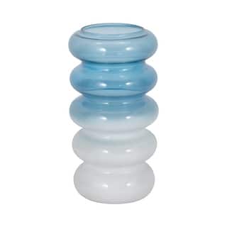 Sagebrook Home Glass Vase with Bold Bubble Design, Coastal Style