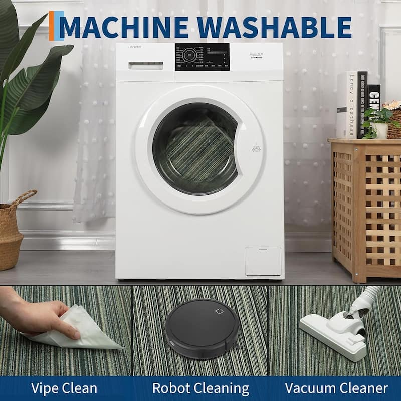 Modern Stripe Machine Washable Area Rug for Bedroom, Living Room, Green - 1'6" x 2'6"