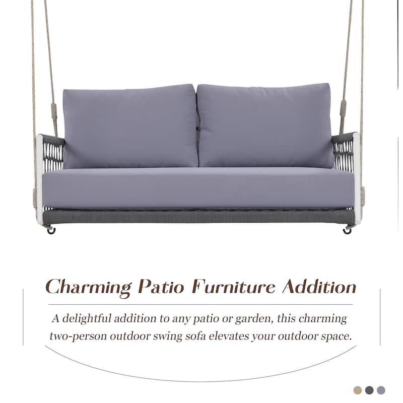 Woven Rope Outdoor Swing Sofa for 2
