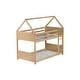 preview thumbnail 28 of 40, Twin Over Twin House Floor Bunk Bed with Roof, Guardrails & Ladder