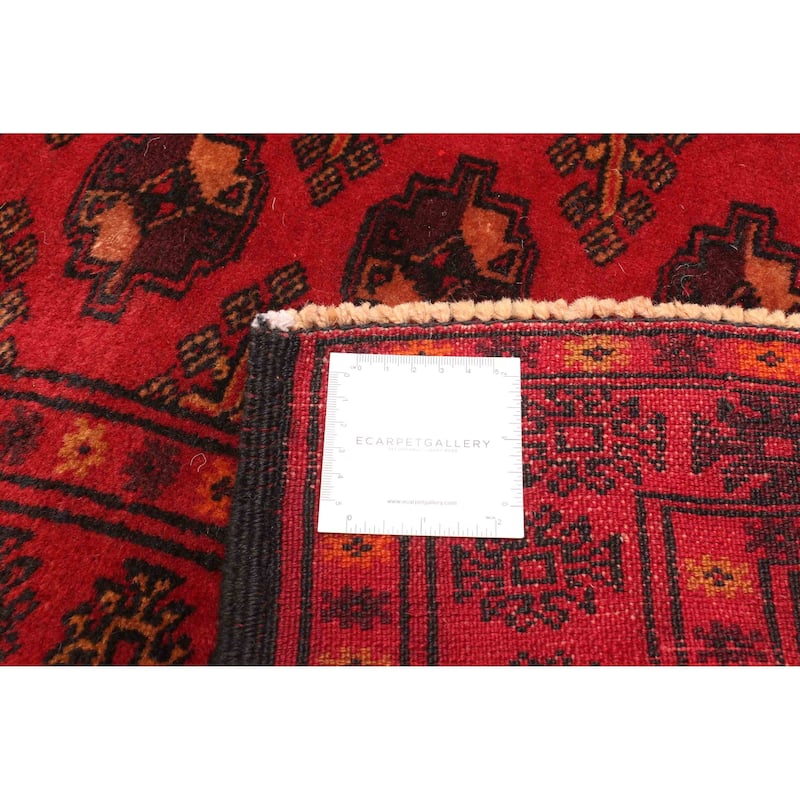 ECARPETGALLERY Hand-knotted Teimani Dark Red Wool Rug - 4'6 x 6'11