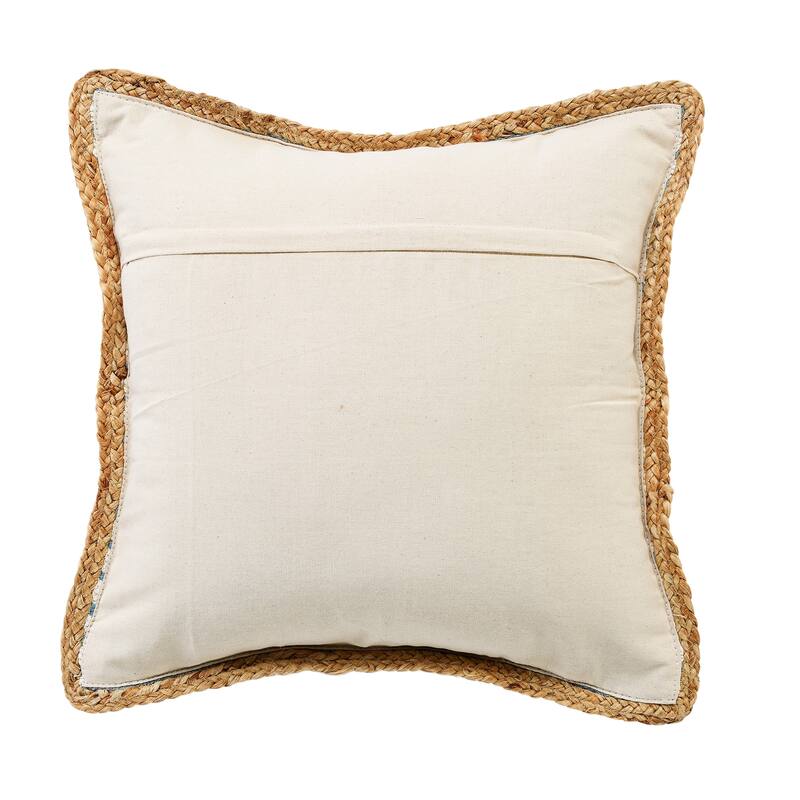 Sevita Striped Jute Bordered Throw Pillow