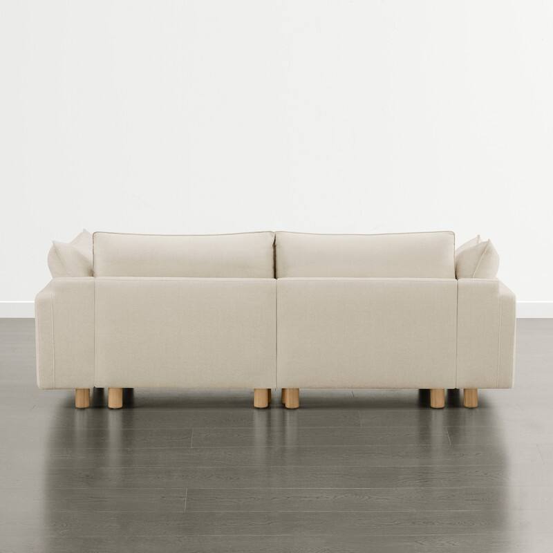 Spruce & Spring Modular Cloud Couch Sofa with Wood Legs for Living Room