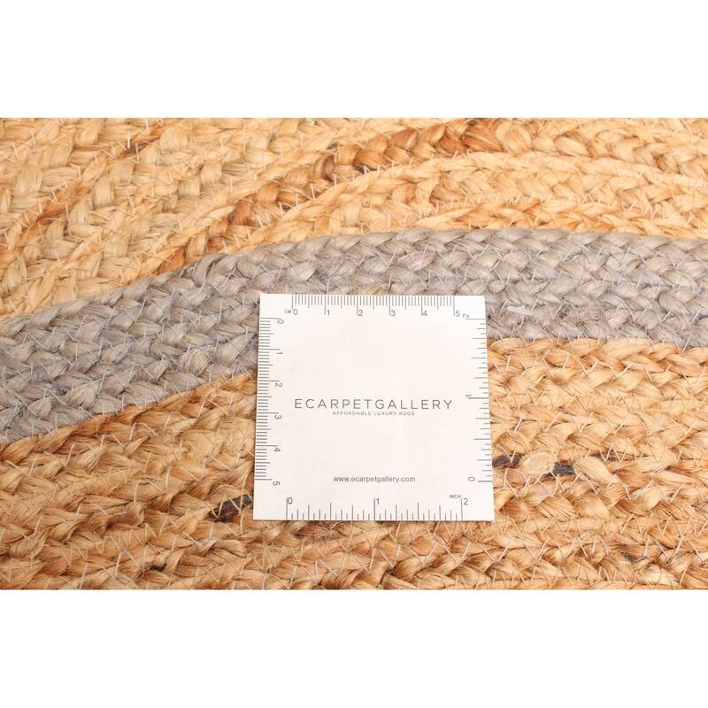 ECARPETGALLERY Braided Weave Palas Denizli Tan Jute Rug - 3'0 x 3'0